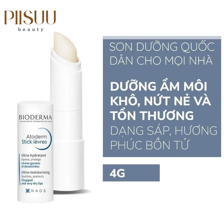 Son Dưỡng Môi Bioderma Atoderm Lèvres Stick 4g - Phục Hồi Chuyên Sâu, Trị Khô Nứt & Cấp Ẩm Kéo Dài
