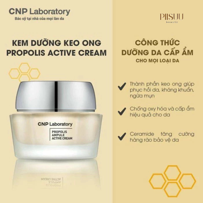 Kem Dưỡng Ẩm CNP Laboratory Propolis Active Cream 50ml - Phục Hồi, Tái Tạo và Dưỡng Ẩm Chuyên Sâu Da Chiết Xuất Keo Ong