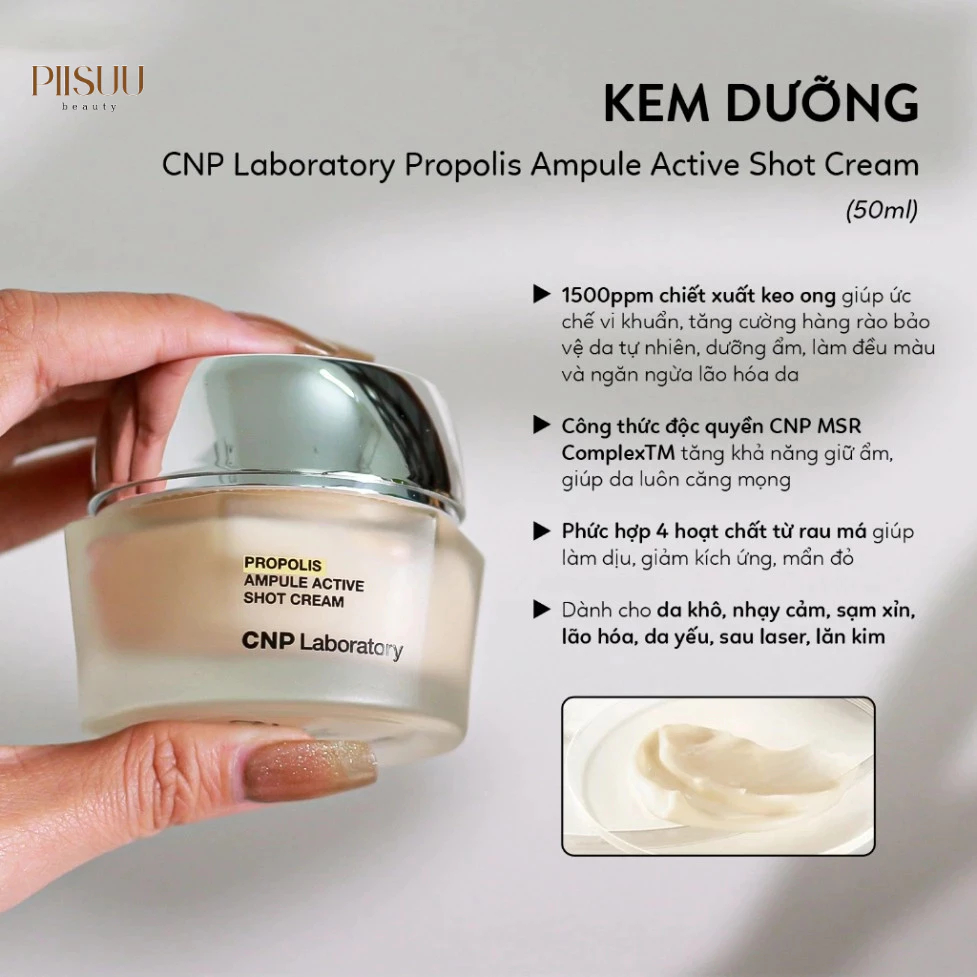 Kem Dưỡng Ẩm CNP Laboratory Propolis Active Cream 50ml - Phục Hồi, Tái Tạo và Dưỡng Ẩm Chuyên Sâu Da Chiết Xuất Keo Ong