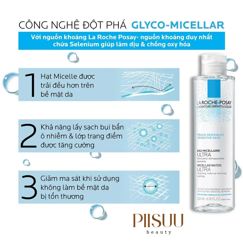Nước Tẩy Trang La Roche-Posay Micellar Water Ultra Sensitive Skin (400ml) - Làm Sạch Sâu & Dịu Nhẹ Cho Da Nhạy Cảm