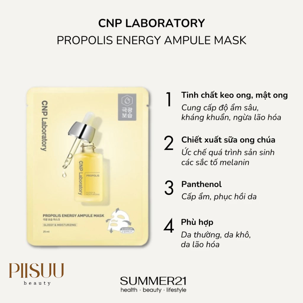 Mặt Nạ CNP Laboratory Ampule Mask - Cấp Ẩm, Phục Hồi & Dưỡng Chất Chuyên Sâu Từ Ampule
