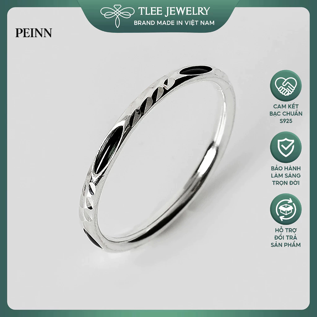 [Peinn] Nhẫn bạc lông voi nhân tạo cầu may mắn A0248