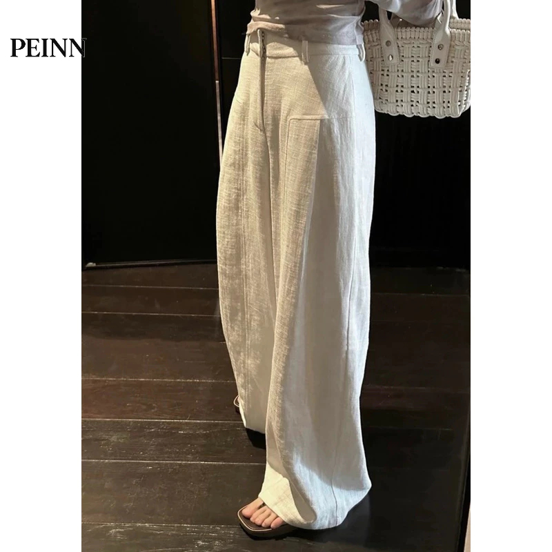 [Peinn]QUẦN LINEN ỐNG SIÊU RỘNG DÀI 105CM CHẤT LIỆU LINEN BAMBOO CAO CẤP  SIÊU ĐẸP PHONG CÁCH  HÀN QUỐC DỄ MIX ĐỒ