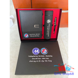 Giftset - combo Bộ quà tặng sổ da + bình giữ nhiệt và bút ký cao cấp