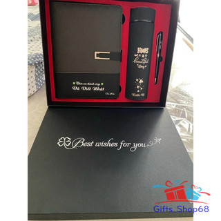 Giftset - combo Bộ quà tặng sổ da + bình giữ nhiệt và bút ký cao cấp