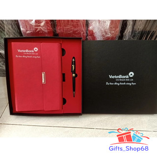 Giftset - combo bộ quà tặng - set IN sổ tay gấp + bút ký - quà tặng văn phòng, thầy cô giáo