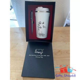 Combo quà tặng Ly giữ nhiệt 510ml - Bút ký Khắc tên, logo hình ảnh theo yêu cầu