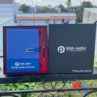 Combo Sổ tay 6 còng + bút ký cao cấp IN màu hình ảnh, logo, tên - Quà tặng văn phòng