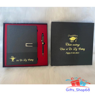 Combo Sổ tay 6 còng + bút ký cao cấp IN màu hình ảnh, logo, tên - Quà tặng văn phòng