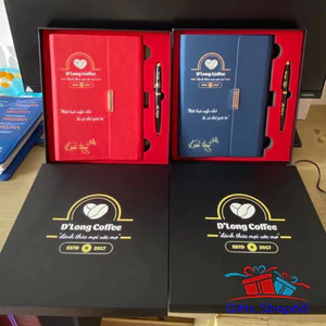 Giftset - combo bộ quà tặng - set IN sổ tay gấp + bút ký - quà tặng văn phòng, thầy cô giáo