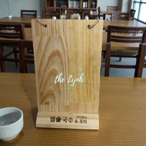 Standee tent card Menu Gỗ Thông Dày 10mm | Lynhdecor miễn phí khắc logo 2 mặt