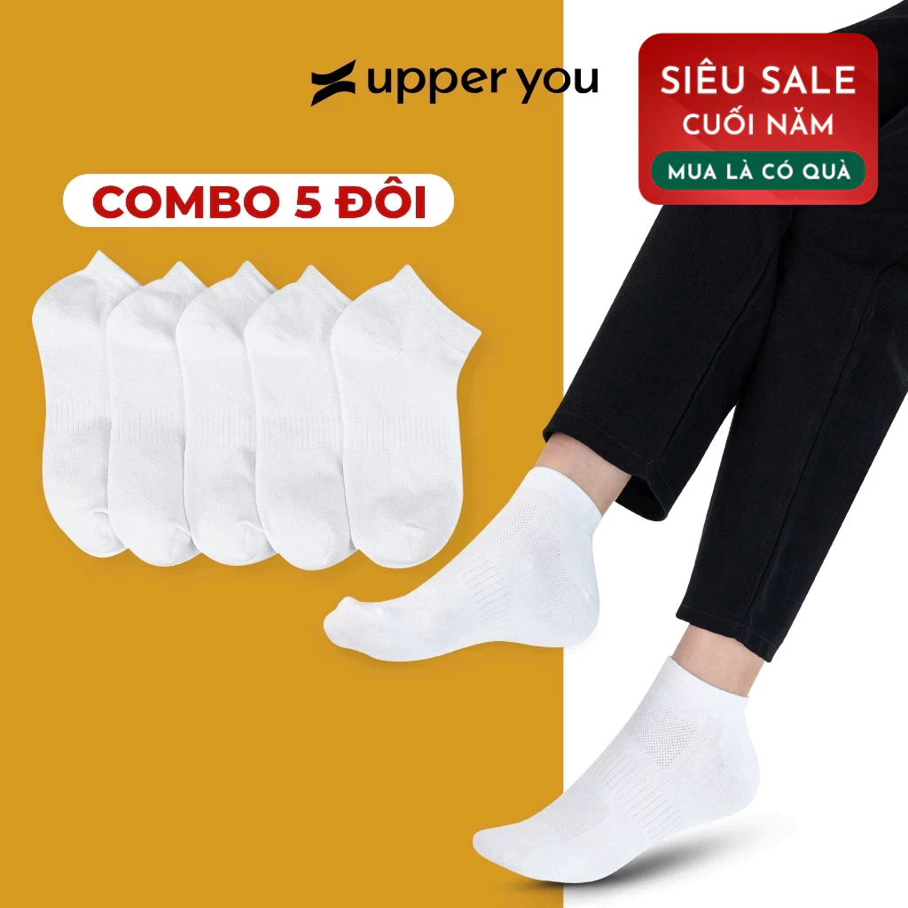 Tất Cổ Ngắn Nam Nữ Dệt Lưới UPPER YOU Mềm Mại Thoáng Khí Êm Chân Thấm Hút - BSF2005