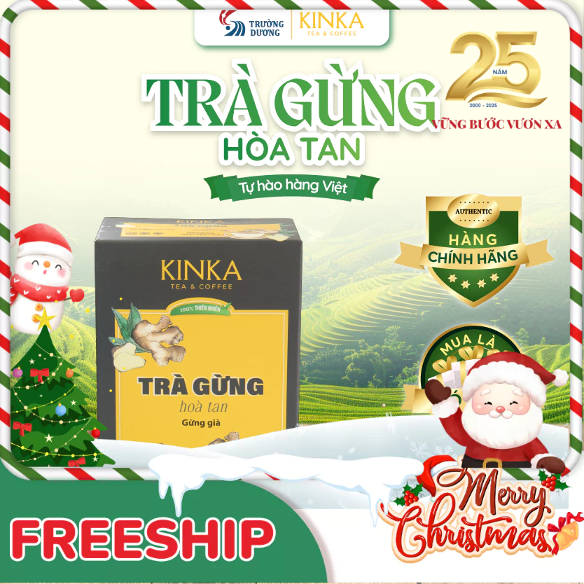 KINKA Trà Gừng Hoà Tan, Hỗ Trợ Giảm Chóng Mặt, Buồn Nôn, Làm Ấm Cơ Thể - 100g, 200g