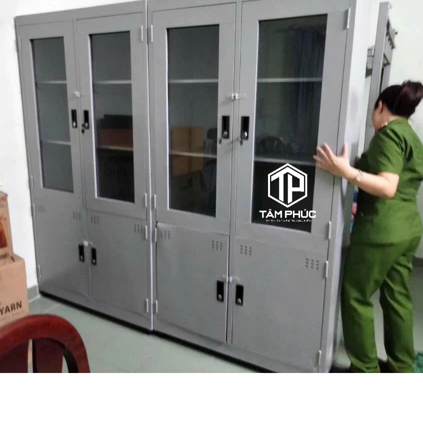 Tủ hồ sơ đựng tài liệu 2 3 4 cánh, tủ sắt văn phòng có kiếng.
