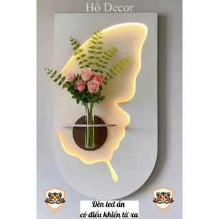 (Đèn có điều khiển) Tranh cắm hoa có đèn led ẩn dùng điều khiển, tranh decor phòng khách,cafe, phòng ngủ, hành lang