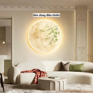 (Hàng Cao Cấp) Đèn mặt trăng sáng toàn bộ bên trong dùng điều khiển treo tường, phòng khách, phòng ngủ, quán cafe, spa