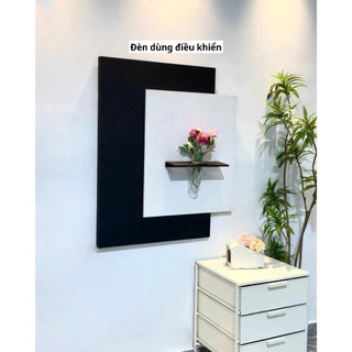 (M3) Tranh treo tường đơn giản hiện đại sang trọng, tranh cắm hoa thật có đèn led, tranh trang trí nhà cửa, cửa hàng spa