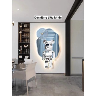 (HÀNG CAO CẤP Đèn dùng điều khiển)  Đồng Hồ Gấu Bearbrick Treo Tường, Decor Cao Cấp, Quà Tặng Sinh Nhật Giá Rẻ