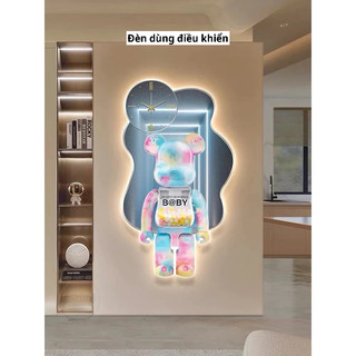 (HÀNG CAO CẤP Đèn dùng điều khiển)  Đồng Hồ Gấu Bearbrick Treo Tường, Decor Cao Cấp, Quà Tặng Sinh Nhật Giá Rẻ