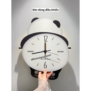 (HÀNG LOẠI 1 chân lắc lư) Đèn có điều khiển- Đồng hồ gấu trúc lắc chân, đồng hồ treo tường decor phòng khách dễ thương