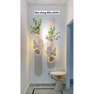 (L5) Tranh treo tường đèn led dùng điều khiển, tranh gài hoa/lá giả tùy ý, tranh trang trí nghệ thuật hiện đại, quà tặng