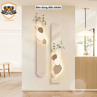 (L5) Tranh treo tường đèn led dùng điều khiển, tranh gài hoa/lá giả tùy ý, tranh trang trí nghệ thuật hiện đại, quà tặng