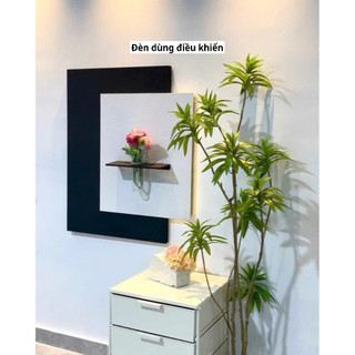 (M3) Tranh treo tường đơn giản hiện đại sang trọng, tranh cắm hoa thật có đèn led, tranh trang trí nhà cửa, cửa hàng spa