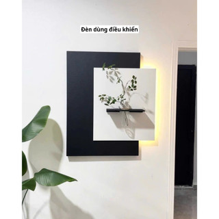 (M3) Tranh treo tường đơn giản hiện đại sang trọng, tranh cắm hoa thật có đèn led, tranh trang trí nhà cửa, cửa hàng spa