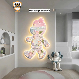 [EF] Tranh treo tường hình gấu họa tiết độc đáo tráng gương pha lê,  quà tặng đẹptranh decor nhà cửa, phòng khách