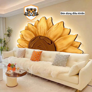 [GD] Tranh hoa hướng dương tráng gương pha lê, tranh trang trí ghế sofa, phòng khách, cửa hàng, quà tặng đẹp