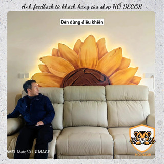 [GD] Tranh hoa hướng dương tráng gương pha lê, tranh trang trí ghế sofa, phòng khách, cửa hàng, quà tặng đẹp