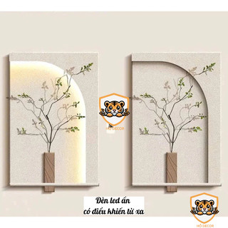 Tranh treo tường cắm hoa có đèn led, decor nhà, cửa hàng siêu xinh, sang trọng, quà tặng bạn