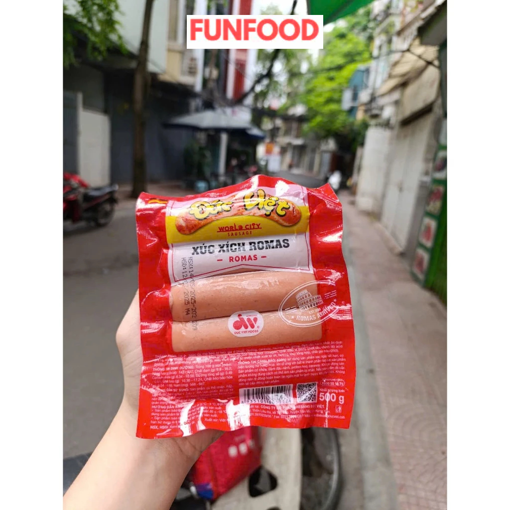 Xúc xích romas, Chicago đức việt 500g, 10 chiếc, xúc xích Đức Việt, xúc xích rán, thả lẩu (giao hàng hỏa tốc)