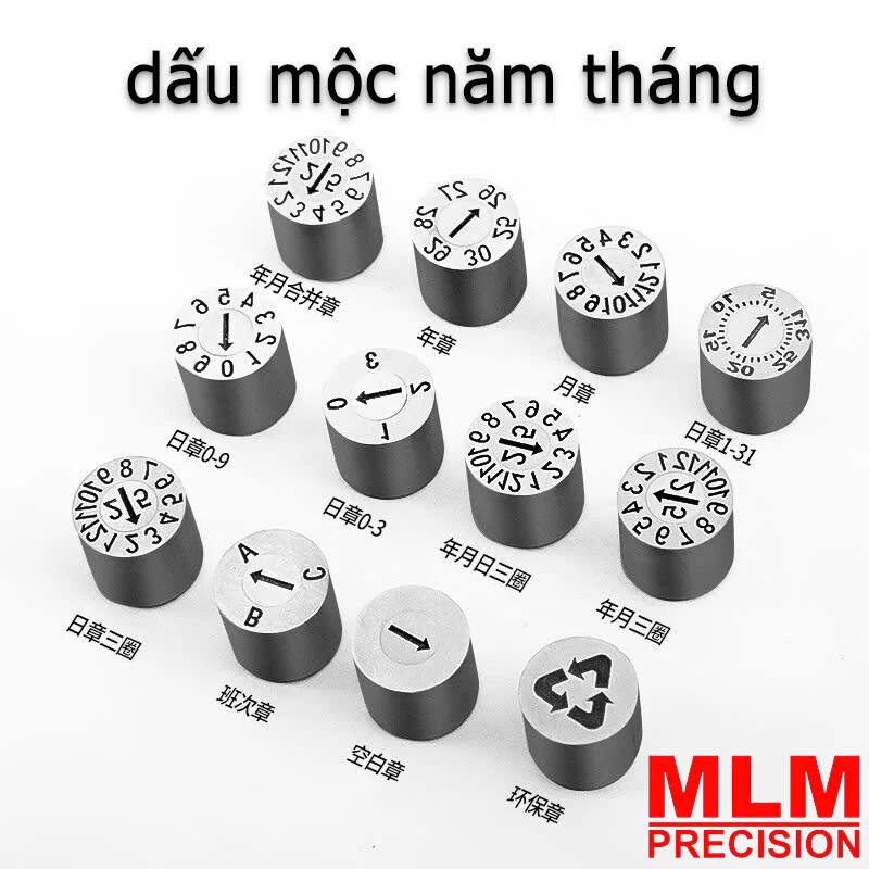 Dấu mộc năm tháng thường dùng nhiều trong ngành ép nhựa, khuôn mẫu, sản xuất linh kiện