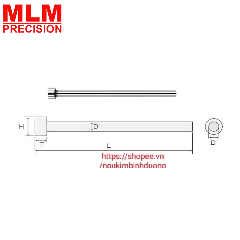 Ty đục H13 thép khuôn chất lượng cao- Thép khuôn cứng toàn bộ, oxy hóa bề mặt, độ cứng HV1000