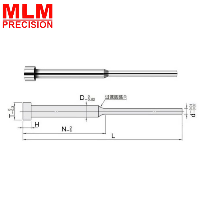 Ty đẩy bậc SKD-61 chính hãng dùng cho khuôn dập, khuôn ép nhựa - độ cứng cao bền bỉ