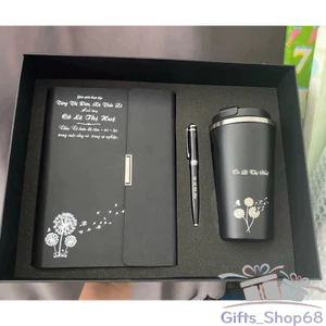 Bộ quà tặng - giftset - bộ sổ tay - ly giữ nhiệt 510ml - bút ký cao cấp- IN, khắc tên, logo theo yêu cầu