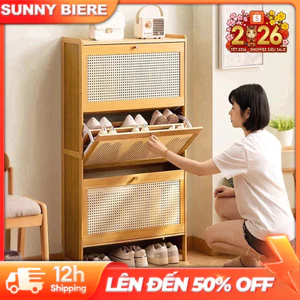 SUNNY BIERE Hộp đựng giày Cây tre giá giày Kệ giày dung tích lớn Kệ giày dung tích lớn Phong cách