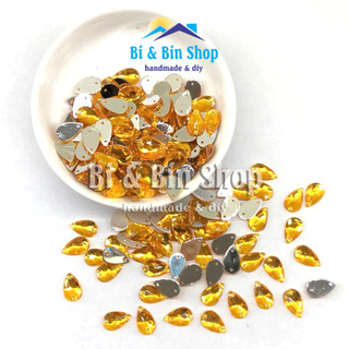 144 Viên Đá Kết Nhựa Giọt Nước 8x13mm Đính Kết Trang Phục, Làm Phụ Kiện Thời Trang