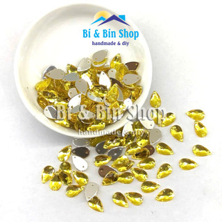 144 Viên Đá Kết Nhựa Giọt Nước 8x13mm Đính Kết Trang Phục, Làm Phụ Kiện Thời Trang