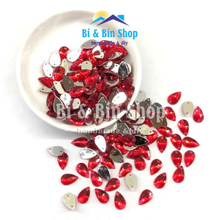 144 Viên Đá Kết Nhựa Giọt Nước 8x13mm Đính Kết Trang Phục, Làm Phụ Kiện Thời Trang