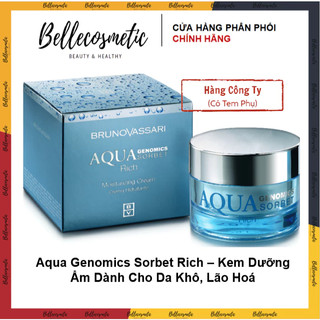 Aqua Genomics Sorbet Rich 50ml - Kem Dưỡng Ẩm Bruno Vassari Rich Dành Cho Da Khô, Lão Hoá 50ml