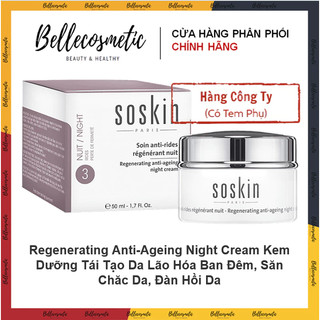 Soskin Regenerating Anti - Ageing Night Cream 50ml - Kem Dưỡng Tái Tạo Da Lão Hóa Ban Đêm, Săn Chăc Da - [Hàng Cty]