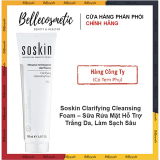 Soskin Clarifying Cleansing Foam 100ml -  Sữa Rửa Mặt Trắng Da Soskin Tạo Bọt Hỗ Trợ Trắng Da