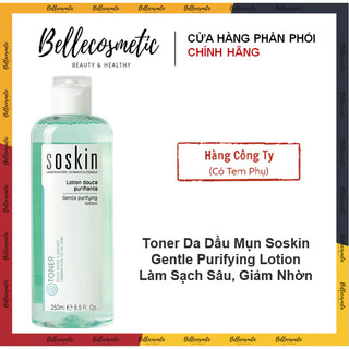 Soskin Gentle Purifying Lotion 250ml - Toner Da Dầu Mụn Nước Cân Bằng, Kháng Khuẩn, Làm Sạch