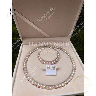 Bộ ngọc trai nước ngọt tự nhiên 8mm kèm hộp HANMYNGHE