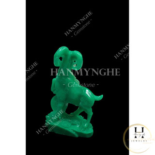 Tượng con dê  mau xanh bột đá đúc cao 25 cm HANMYNGHE