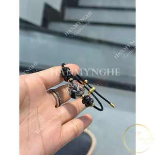 Vòng tay hồ ly đá thạch anh tóc đen mix ngũ điếu tính duyên tài lộc may mắn HANMYNGHE