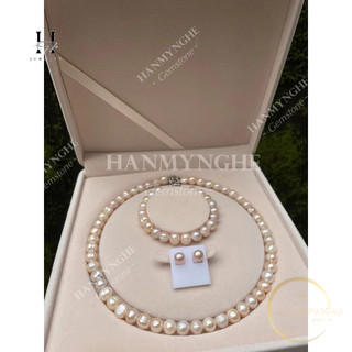 Bộ ngọc trai nước ngọt tự nhiên 8mm kèm hộp HANMYNGHE