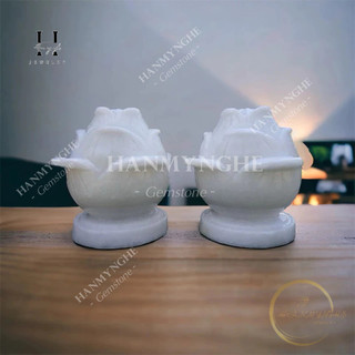 Cặp búp sen đá non nước đế tròn cao 20 cm HANMYNGHE
